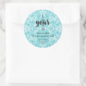 Modèle bleu Damask  Étiquette de bougie (Sac)