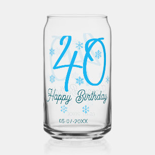 modèle bleu pour 40e anniversaire avec nom date an