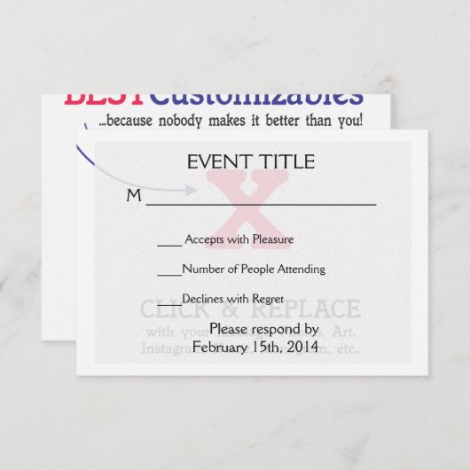 Modèle cadeau personnalisé blanc (Devant / Derrière)