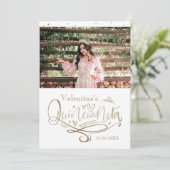 Modèle Carte de remerciements Gold Quinceañera (Debout devant)