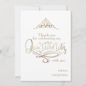 Modèle Carte de remerciements Gold Quinceañera (Dos)