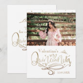 Modèle Carte de remerciements Gold Quinceañera (Devant / Derrière)