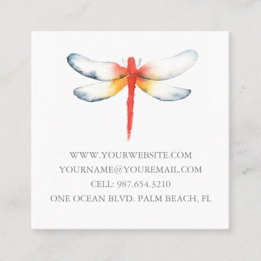 Modèle carte de visite Aquarelle rouge (Devant)