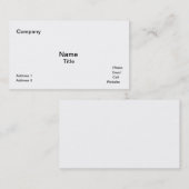 Modèle Carte de visite blanc classique (Devant / Derrière)
