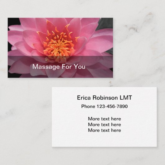 Modèle Carte de visite de massage (Devant / Derrière)