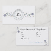 Modèle Carte de visite de profil floral monogramme (Devant / Derrière)