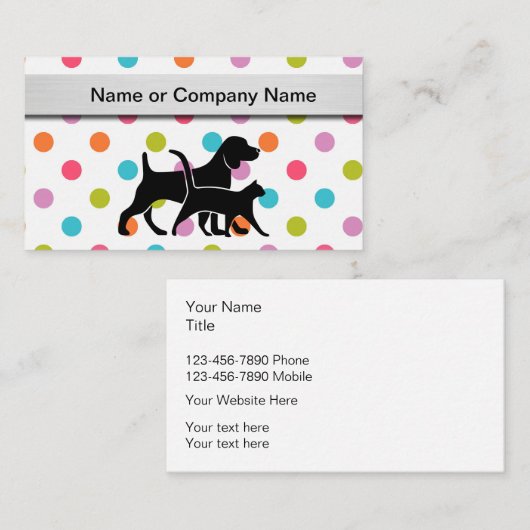 Modèle Carte de visite de service pour animaux (Devant / Derrière)
