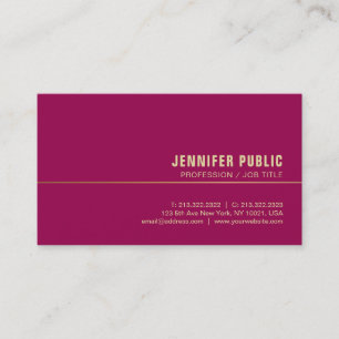 Modèle Carte de visite Gold Elegant Viva Magenta