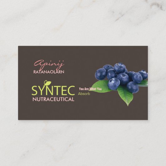 Modèle carte de visite pour Syntec Nutraceutical (Dos)