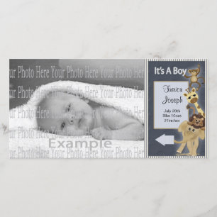 Modèle Carte photo de l'Annouement pour bébé garço