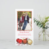 Modèle Carte photo des ornements de Noël Rouge & O (Debout devant)