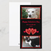 Modèle Carte photo vertical Red Hearts (Devant / Derrière)