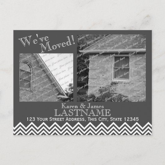 Modèle Chevron Changement d'Adresse avec Photo Gri (Devant)