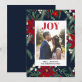 Modèle chic de Noël floral poinsettia photo (Devant / Derrière)