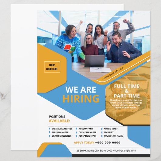 Modèle circulaire de vacance de poste (Devant / Derrière)