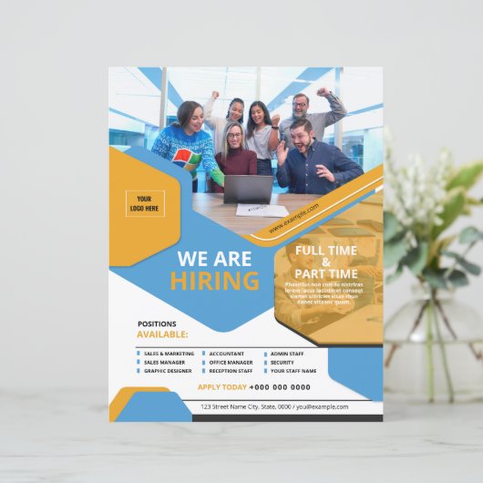 Modèle circulaire de vacance de poste (Debout devant)