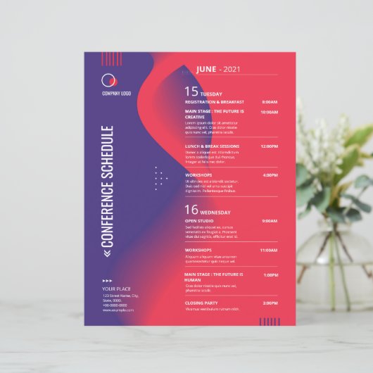 Modèle circulaire du programme de conférence (Debout devant)