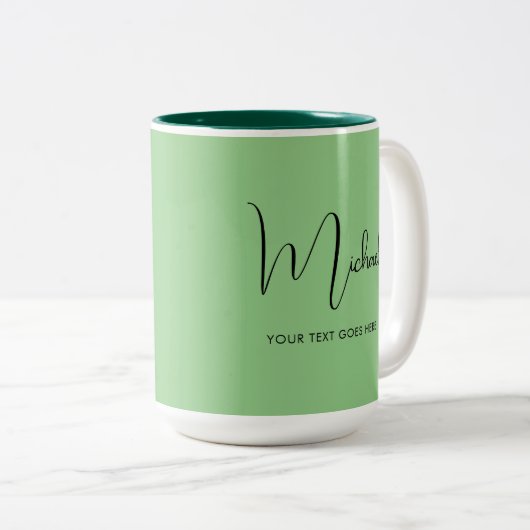 Modèle Coffee Mugs Nom manuscrit Élégant (Devant droit)