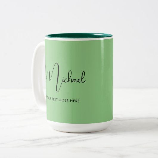 Modèle Coffee Mugs Nom manuscrit Élégant (Devant gauche)