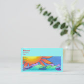 Modèle coloré de carte de visite d'océan (Debout devant)