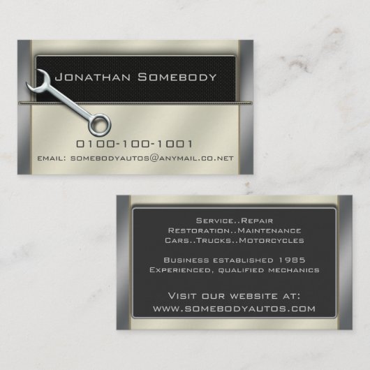 Modèle commercial 20 de carte de visite (Devant / Derrière)