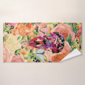 Modèle crâne floral (Serviette de bain)