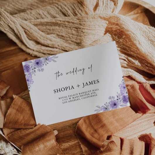 Modèle d'adresse d'enveloppe de Mariage violet