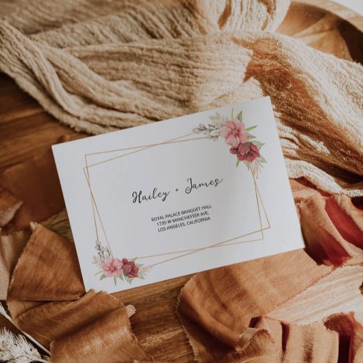 Modèle d'adresse du Mariage rose