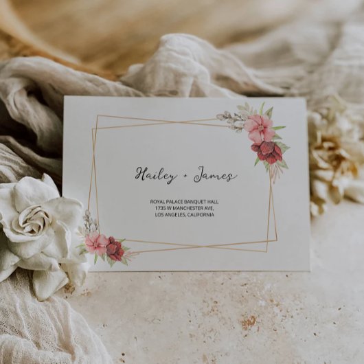 Modèle d'adresse du Mariage rose