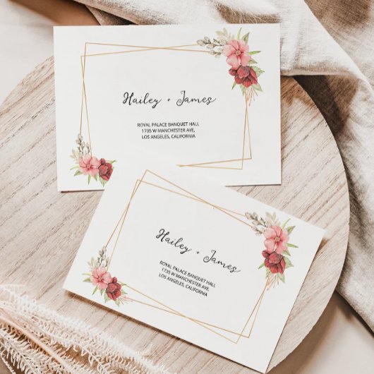 Modèle d'adresse du Mariage rose