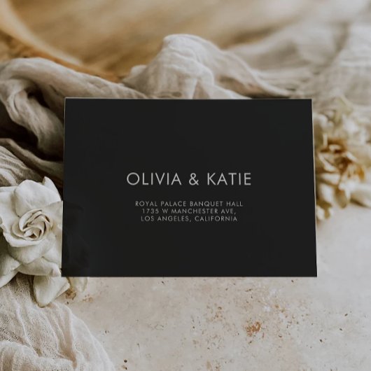 Modèle d'adresse Mariage noir