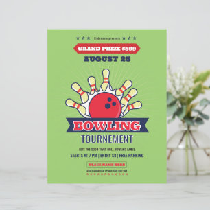 Modèle d'affiche de tournoi de bowling