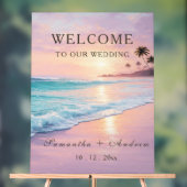 Modèle d'Affiches de bienvenue de mariage de plage (Neutre)