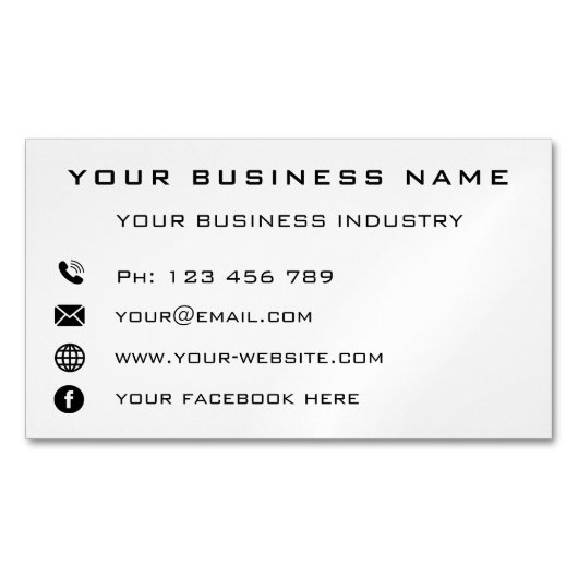 Modèle d'aimants Carte de visite d'informations su (devant)