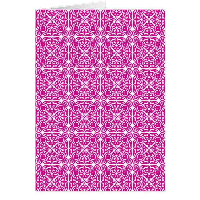 Modèle Damas médiéval, magenta et blanc (Devant)