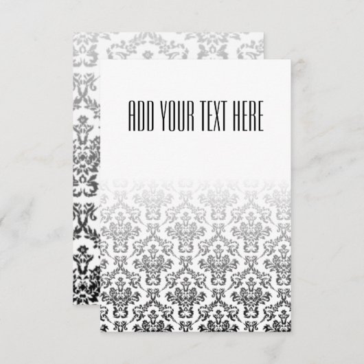 Modèle Damas noir et blanc (Devant / Derrière)