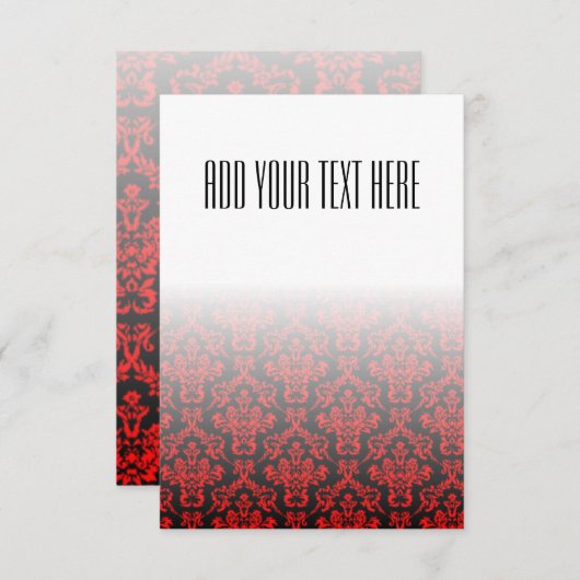 Modèle Damas noir et rouge (Devant / Derrière)