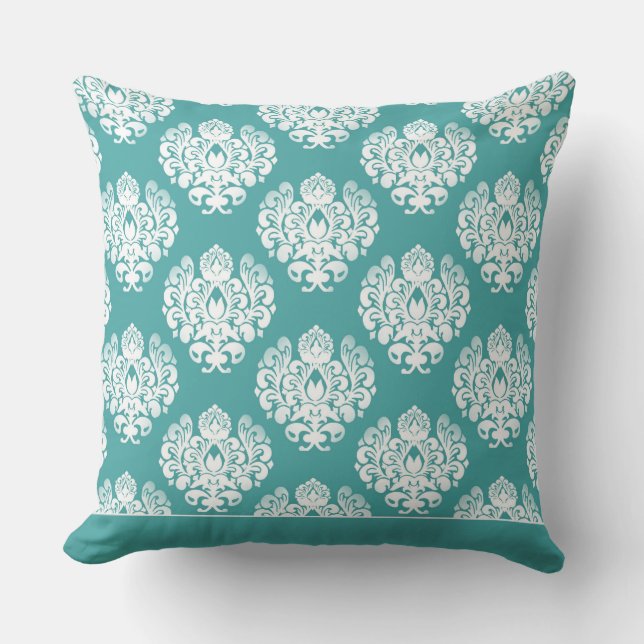 Modèle Damask moderne Coussin Turquoise bleu CH9 (Recto)