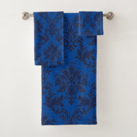 Modèle damassé bleu foncé et clair