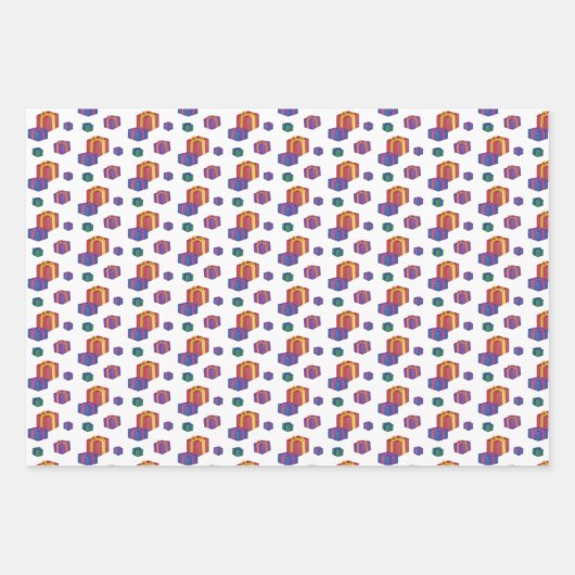 Modèle d'anniversairePapier à envelopper Feuille p (Devant 2)