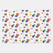 Modèle d'anniversairePapier à envelopper Feuille p (Devant)