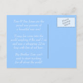 Modèle d'annonce de naissance de garçon (Dos)