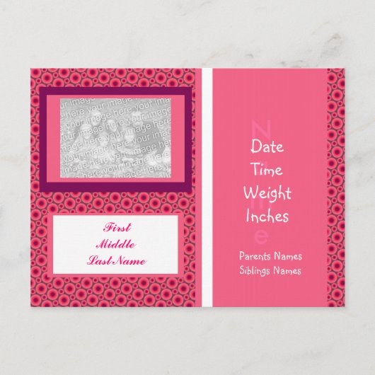 Modèle d'annonce de photo de bébé fille (Devant)