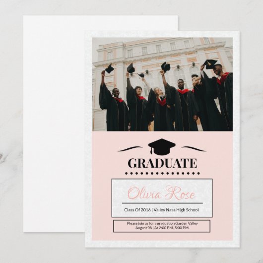 Modèle d'annonce de remise de diplôme (Devant / Derrière)