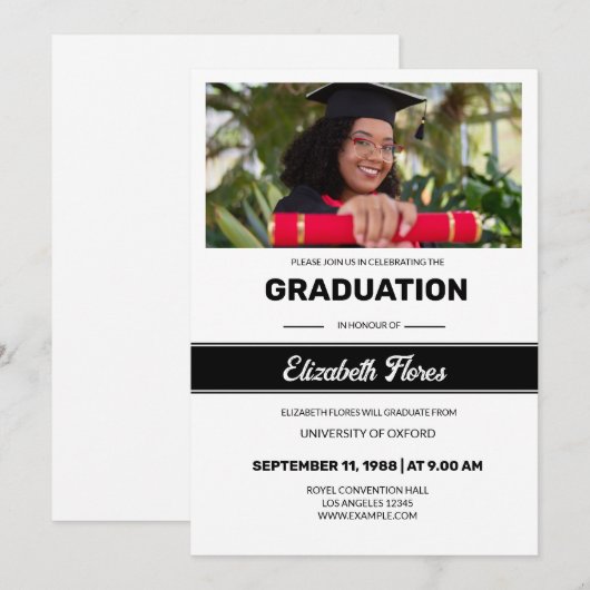 Modèle d'annonce de remise de diplômes (Devant / Derrière)