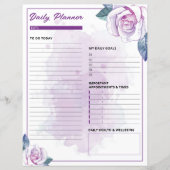 Modèle d'aquarelle Floral Daily Planner (Devant)