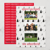 Modèle d'arbre de Noël moderne noir et blanc (Devant / Derrière)