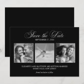 Modèle de 3 photos pour faire-part de mariage (Devant / Derrière)