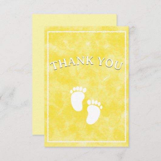 Modèle de Baby shower d'aquarelle jaune (Devant / Derrière)