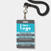 Modèle de badge de conférence et d'exposition pers (Avant avec lanière)